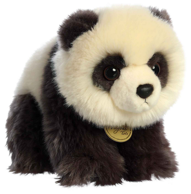 Realistic Stuffed Panda Cub 9 Inch Miyoni Plush with soft fur and lifelike features, perfect for panda lovers and collectors.