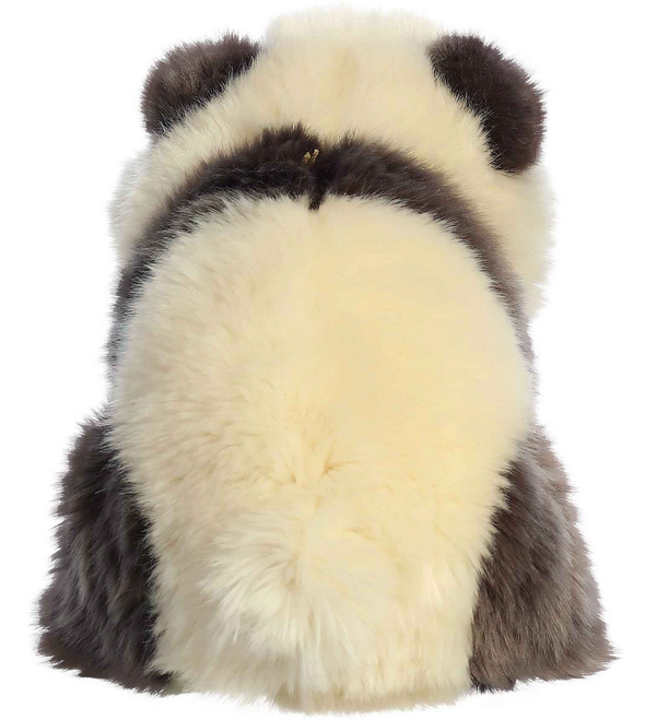Realistic Stuffed Panda Cub 9 Inch Miyoni Plush by Aurora showing fluffy back and soft fur details.