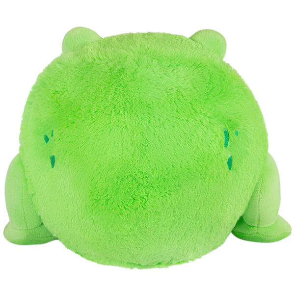 Frog Mini plush toy shown from behind, soft and squishy with bright green fabric and small frog-like details.