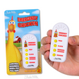 Emergency Chicken electronic noisemaker with four chicken sounds including peep, cluck, morning crow, and squawk.