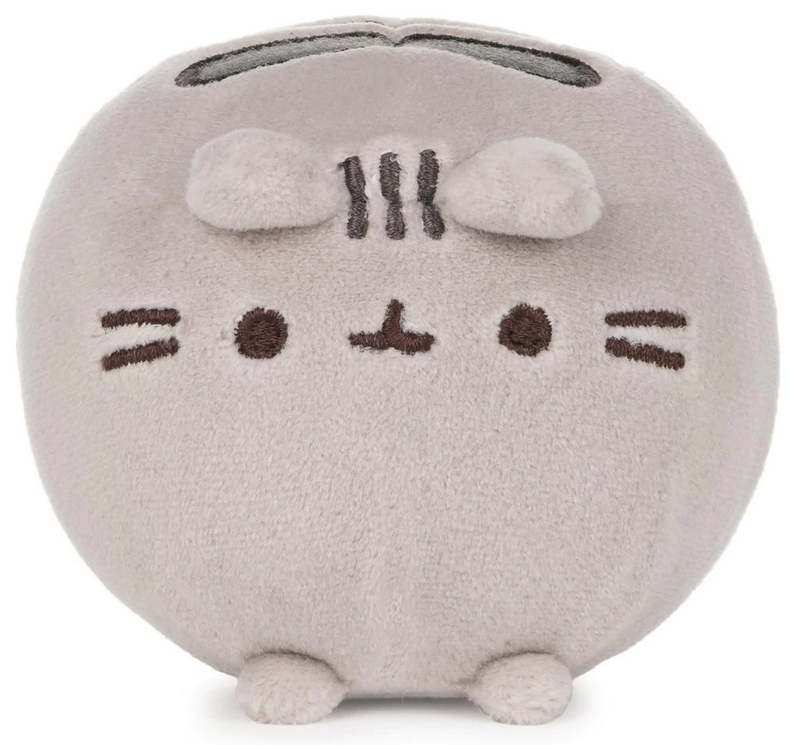 Pusheen Round Squishy in soft gray with cute face and ears, perfect for kids and squishy toy lovers.