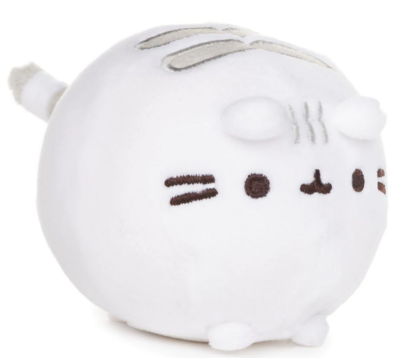 Pusheen Round Squishy in white with embroidered face and tail, soft and perfect size for little hands.