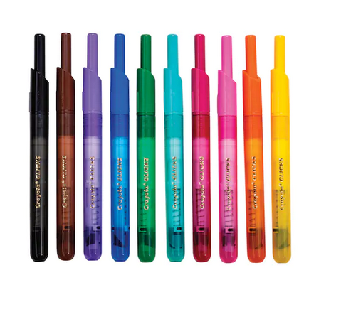 Clicks Retractable Markers set of 10 vibrant washable markers with retractable design and conical tips for bold and fine lines.