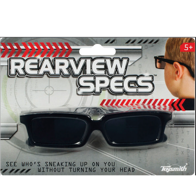 Rearview Spy Specs with mirrored lenses for kids 5+, letting you see behind without turning your head.