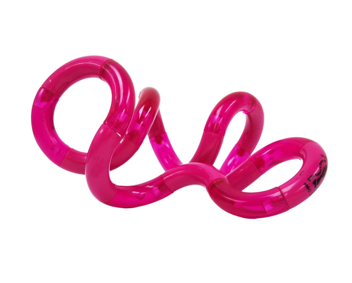Tangle | Palm Classic pink translucent fidget toy with smooth texture ideal for anxiety relief and fine motor skills.
