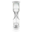Clear 3.75-inch plastic Hourglass Timer with white sand, perfect for timing 1-minute events in classrooms or at home.