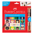 Faber-Castell World Colored Pencils with 27 blendable skin tones, eco-friendly wood, and diverse color shades for self-expression.