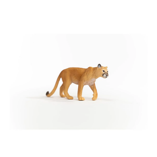Cougar figurine pouncing with lifelike detail, slender powerful frame, perfect for ages 3 and up.