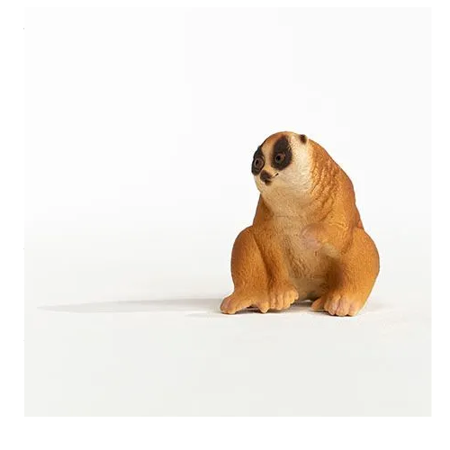 Slow Loris figurine showing a wide-eyed, brown primate toy with fuzzy texture, perfect for animal lovers and collections.