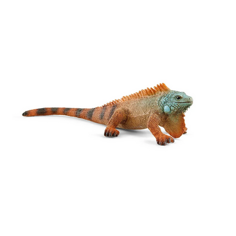 Iguana figurine with scaly textured skin and detailed painting, designed for durability and realistic play.