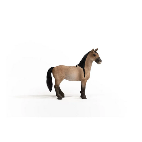 Criollo Definitivo Mare figurine with braided mane and muscular build, an authentic replica of the Argentine horse breed.