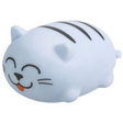 Kitty Don't Stress Meowt chubby kitty toy in white with black stripes, smiling face, perfect stress relief squeeze.