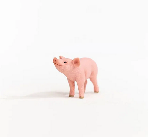 Piglet figurine toy with detailed bristled skin and curly tail, perfect for imaginative play for kids ages 3 and up.
