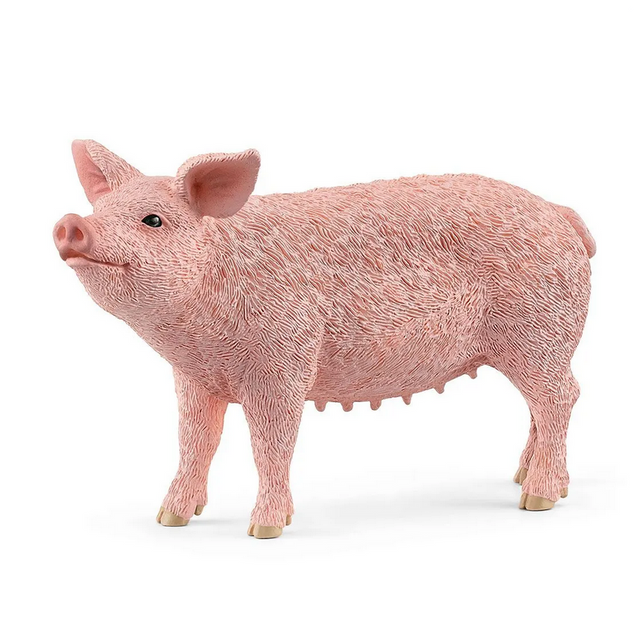 Pig toy figurine from Schleich Farm World with realistic details, perfect for imaginative play and collecting.