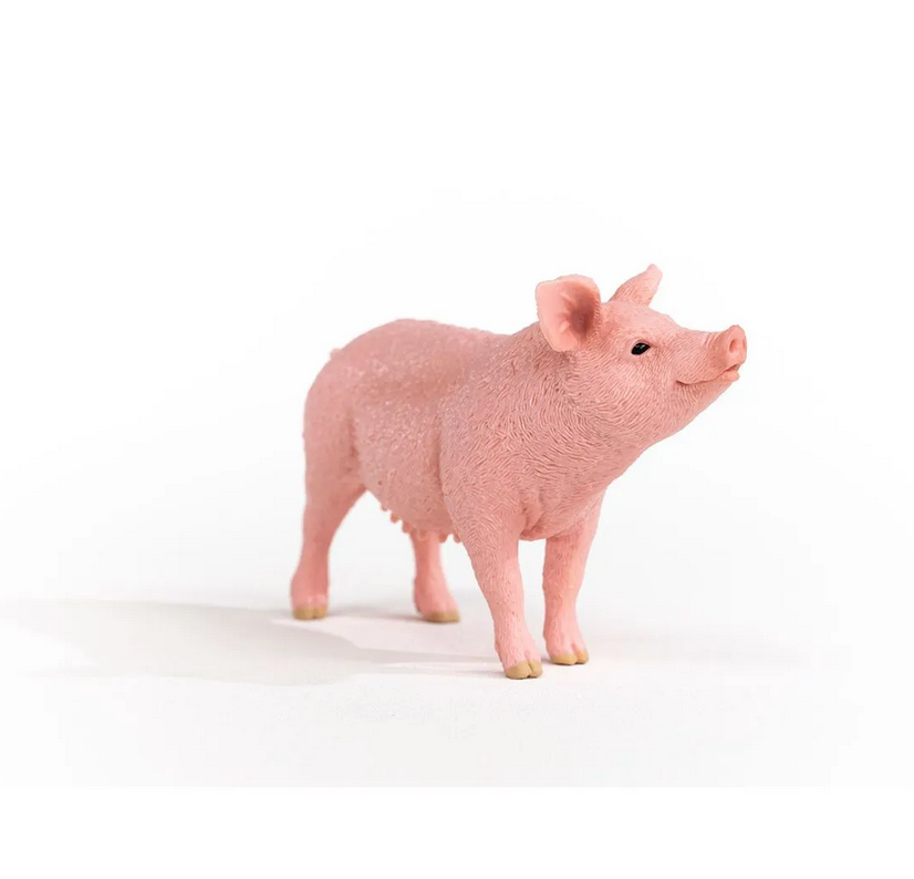 Pig toy figurine from Schleich Farm World with realistic details and durable quality, perfect for kids ages 3 to 8.