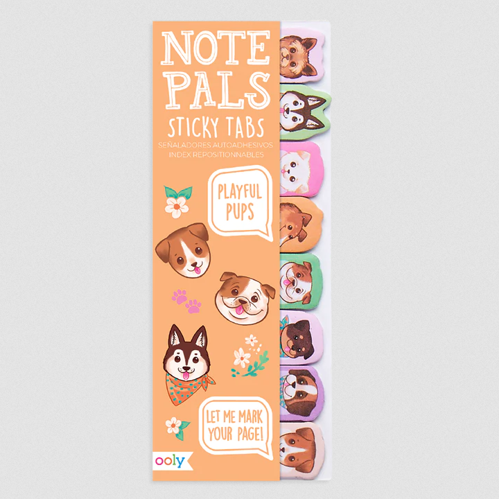 Note Pals Pups sticky note tabs featuring cute dog faces for playful organization and quick reminders.