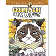 Grumpy Cat Hates Color Coloring Book cover features intricate, detailed artwork of the iconic grumpy feline for advanced colorists.