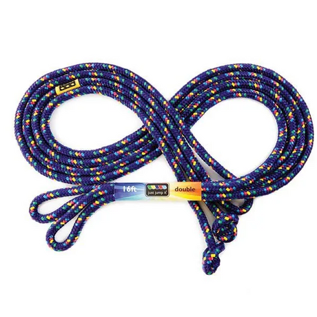 Jump Rope | 16' Purple Confetti double Dutch jump rope with durable knotted design for smooth, safe, and fun play.