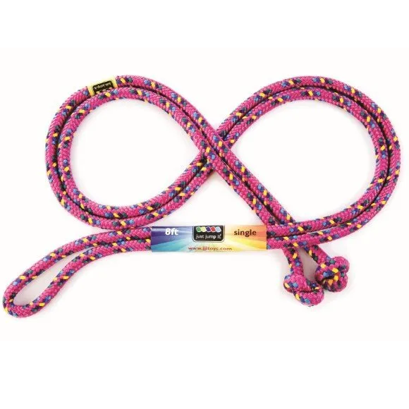 Jump Rope | 8' Raspberry Confetti showing durable knotted design and vibrant raspberry confetti color pattern.