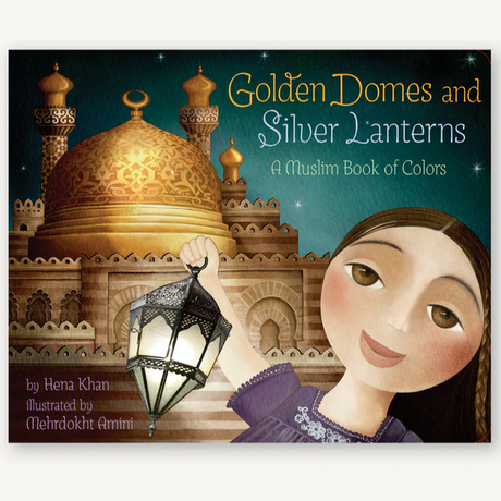 Golden Domes Silver Lanterns book cover with a girl holding a silver lantern in front of golden domes at night.