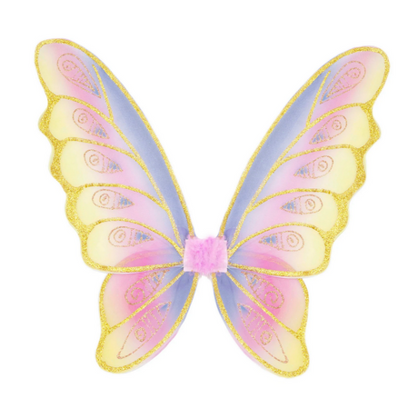 Gold Pastel Wings featuring 6-piece pastel design with glitter accents and satin-lined elastic for comfort.