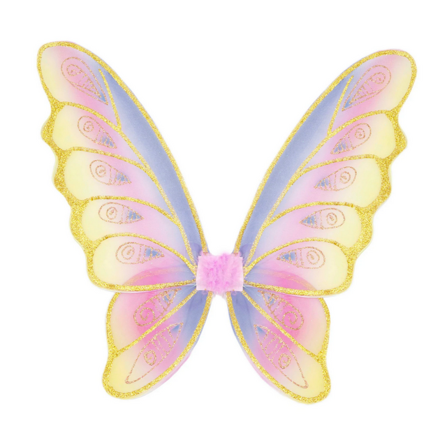 Gold Pastel Wings featuring 6-piece pastel design with glitter accents and satin-lined elastic for comfort.