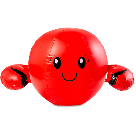 Beach Ball | Crab inflatable 30-inch wide red beach ball with happy face and playful claws for pool or beach fun.