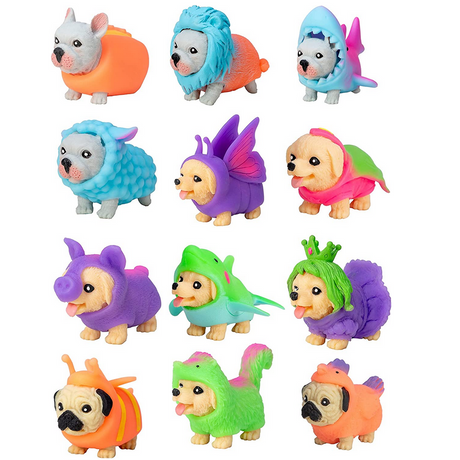 Party Puppy Rave collectible puppy toys in assorted fun costumes, perfect for kids aged 3 and up.