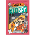 Illustrated book cover of Mac B Spy Kid #6: Mac Saves the World featuring Mac and his dog on a red background.