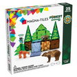Magnatiles Forest 25pc set with magnetic tiles featuring forest animals, trees, and stream for creative play ages 3 and up.