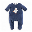 12in Starlit Night PJs in soft navy fabric with a smiling penguin, easy self-adhesive closures for baby dolls.