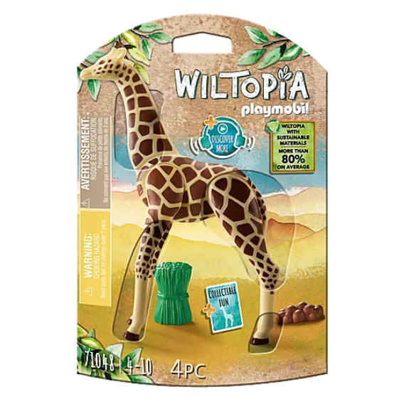 Wiltopia Giraffe toy with collectible card and accessories, made with eco-friendly materials for imaginative play.