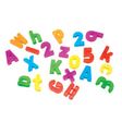 Magnetic Alphabet & Numbers colorful plastic magnetic letters and numbers scattered for early learning fun.