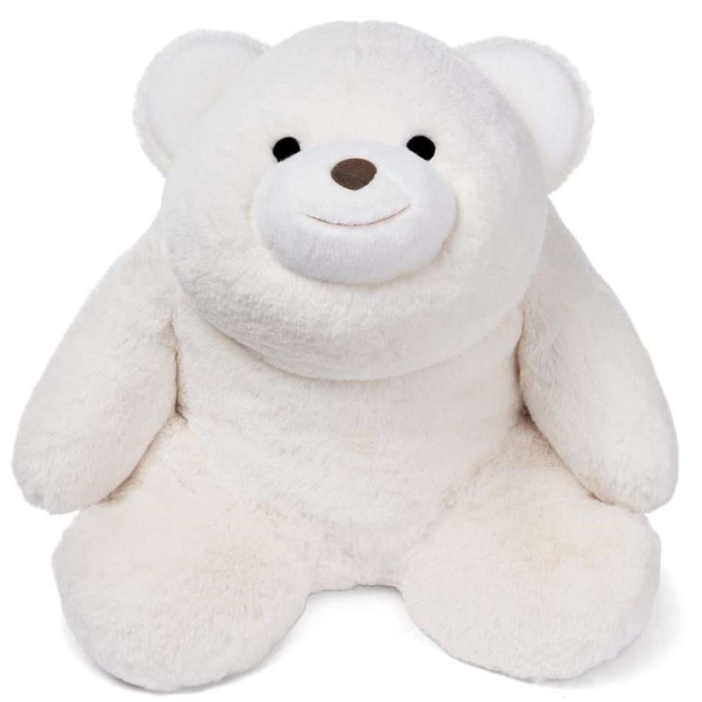 Snuffles | White Large plush bear with soft white fabric and friendly face, perfect for hugging and cuddling.