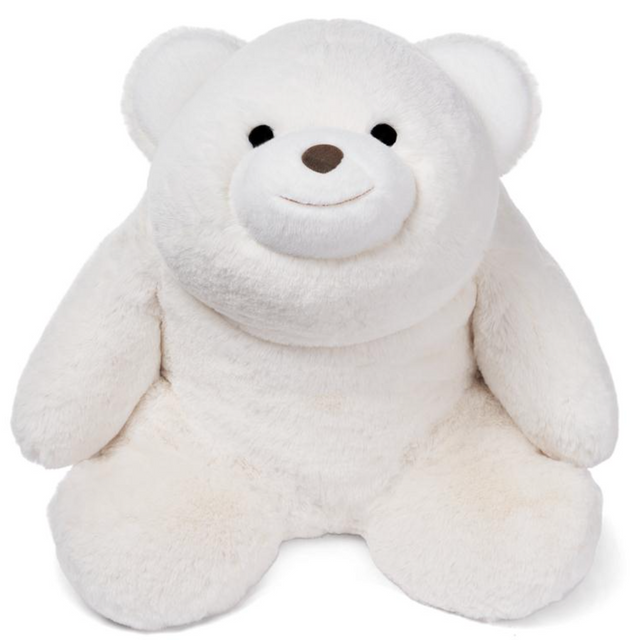 Snuffles | White Large plush bear with soft white fabric and friendly face, perfect for hugging and cuddling.