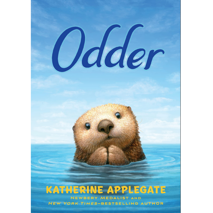 Cover of the book Odder showing a curious sea otter emerging from calm blue ocean waters under a bright sky.