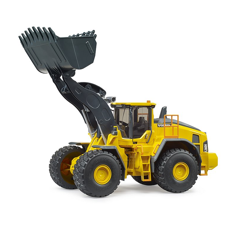 Volvo Wheel Loader L260H toy model with functional loading arm, tiltable shovel, and detailed cabin, scale 1:16.