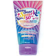 Sea Star Sparkle Rainbow Party Cake Bio Glitter Sunscreen SPF50 in colorful tube with eco-friendly glitter lotion.