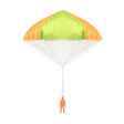 Parachute Man toy with bright green and orange parachute, tangle-free, no assembly, fun for ages 3 and up.