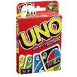 Uno card game box showing colorful number and wild cards for 2-10 players aged 7 and up.