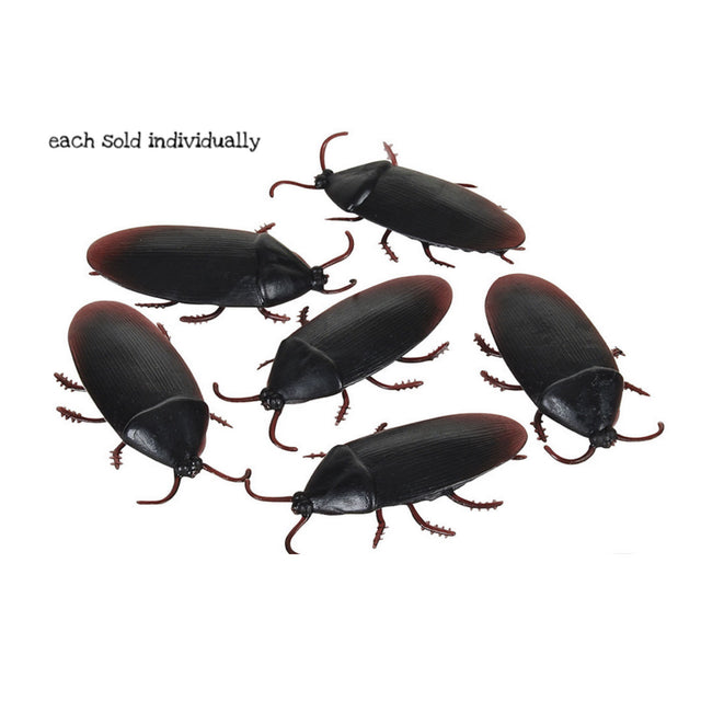 Cockroach! fake cockroach prank toy shown in black, sold individually, perfect for harmless indoor pranks at home.