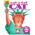 Rat-A-Tat Cat game box showing a cat dressed as Statue of Liberty with playful rat on torch, for ages 6 and up.