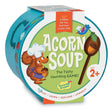 Acorn Soup game box with playful bear illustration, wooden spoon, and emphasis on counting for ages 2 and up.