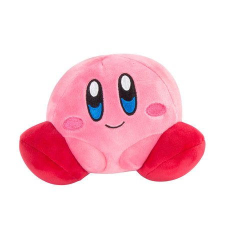 Kirby Character plush, pink and soft with red feet, designed in Japan, perfect for collectors and gamers.