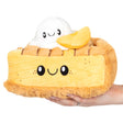 Apple Pie Mini plush slice with happy face and smiling ice cream friend, soft polyester fiber, perfect cozy gift.