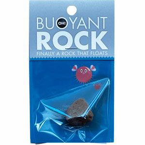 Oh! Buoyant Rock pumice stone in packaging, lightweight volcanic rock that floats on water with a fun fact card.