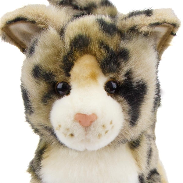 Cat Bengal plush toy with soft patterned fur and sweet kitty eyes, perfect for snuggles and play.
