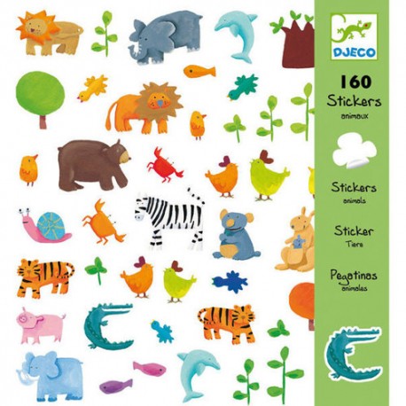 Animals Stickers featuring 160 colorful animal and nature-themed stickers for creative and educational play.