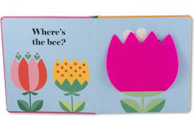 Where's the Ladybug? Flap Book featuring colorful flowers and a pink felt flap hiding friendly bugs for toddlers.