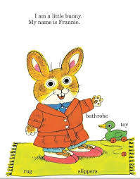 Richard Scarry's Best Little Board Book Ever shows Frannie the bunny in a colorful, child-friendly illustration from the book.